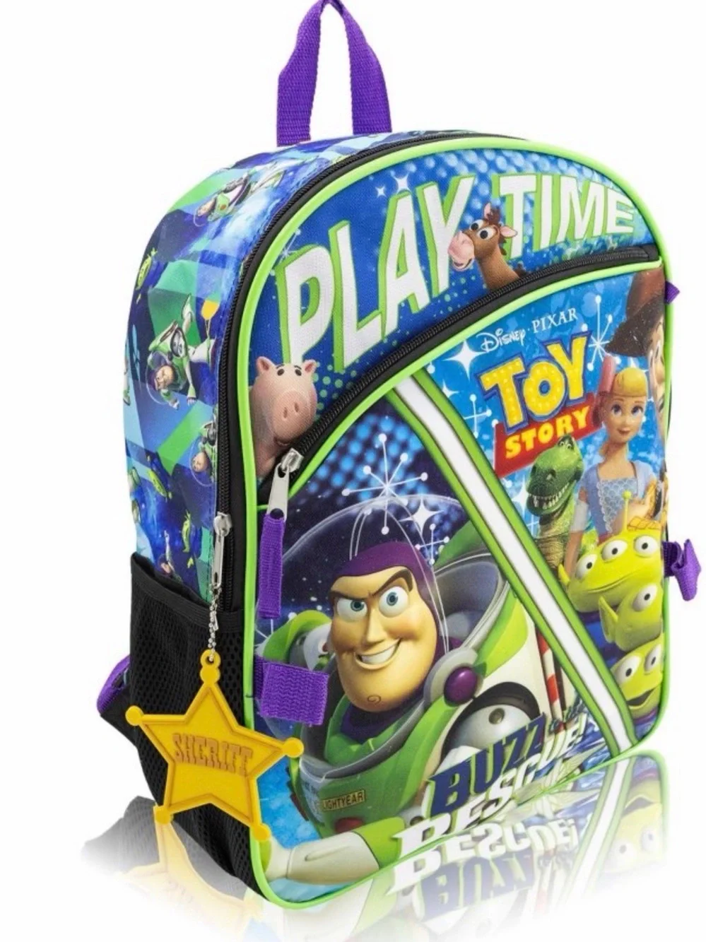 Disney Toy Story 5 Kids Backpack 5 Piece Set - Green/Purple Buzz Lightyear